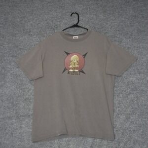 Vintage Metallica T Shirt Mens L Gray Pushead Graphic Band Tee Anvil Red Bar